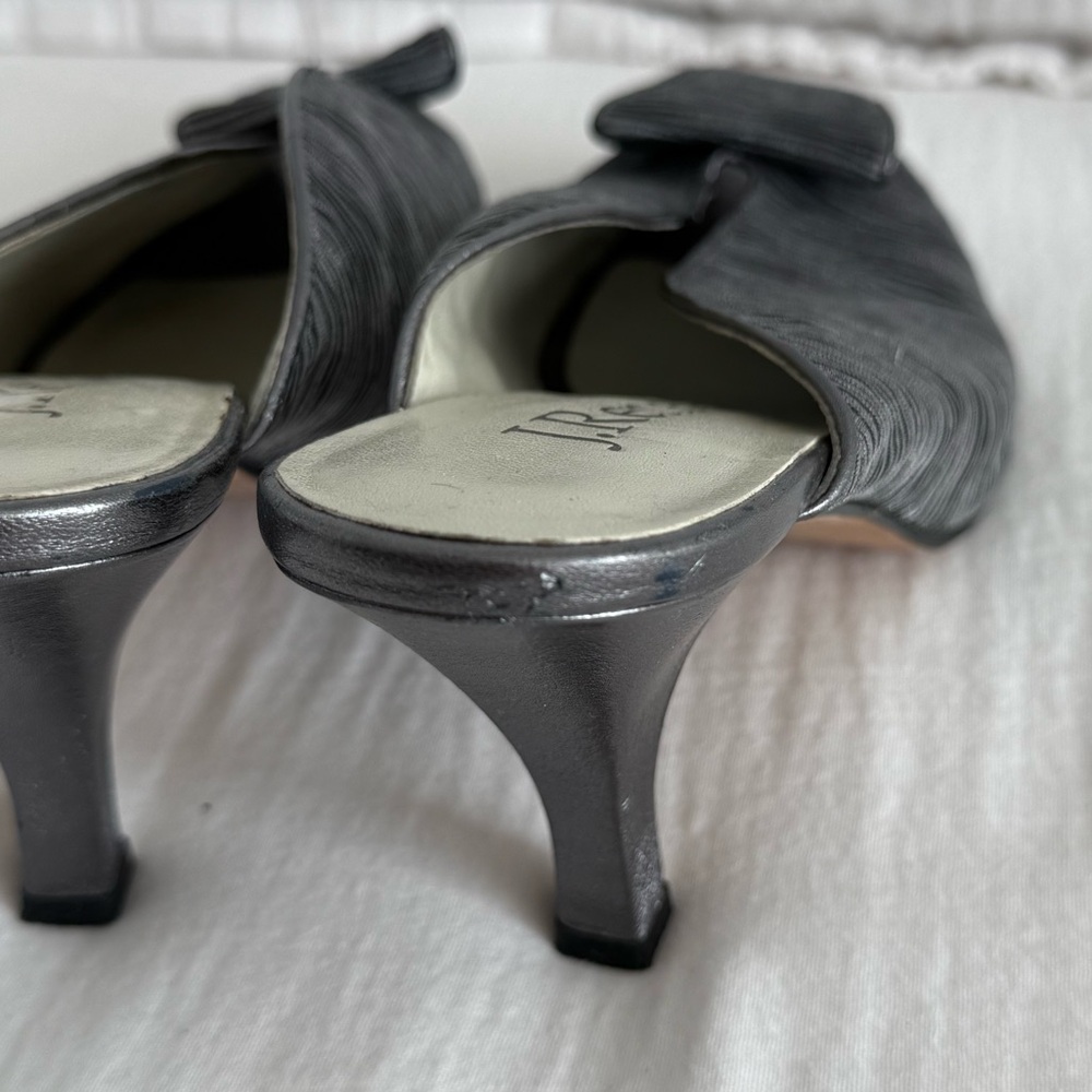 J. Renee Gray Elvira Peep-toe Fabric Mules - Picture 7 of 9